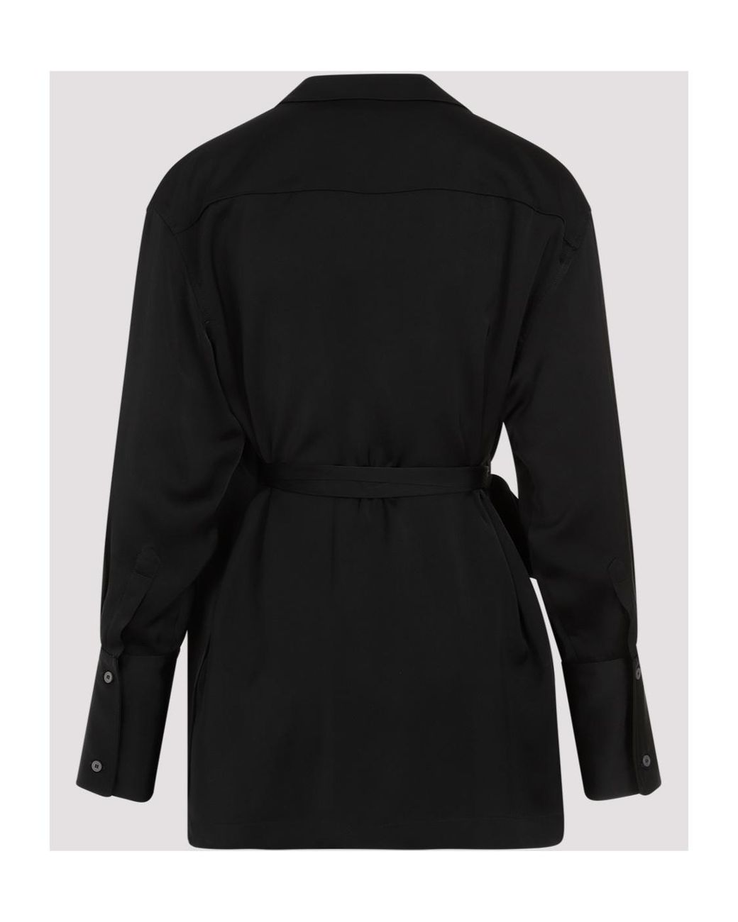 Fabiana Filippi Black Wrap Around Satin Blazer