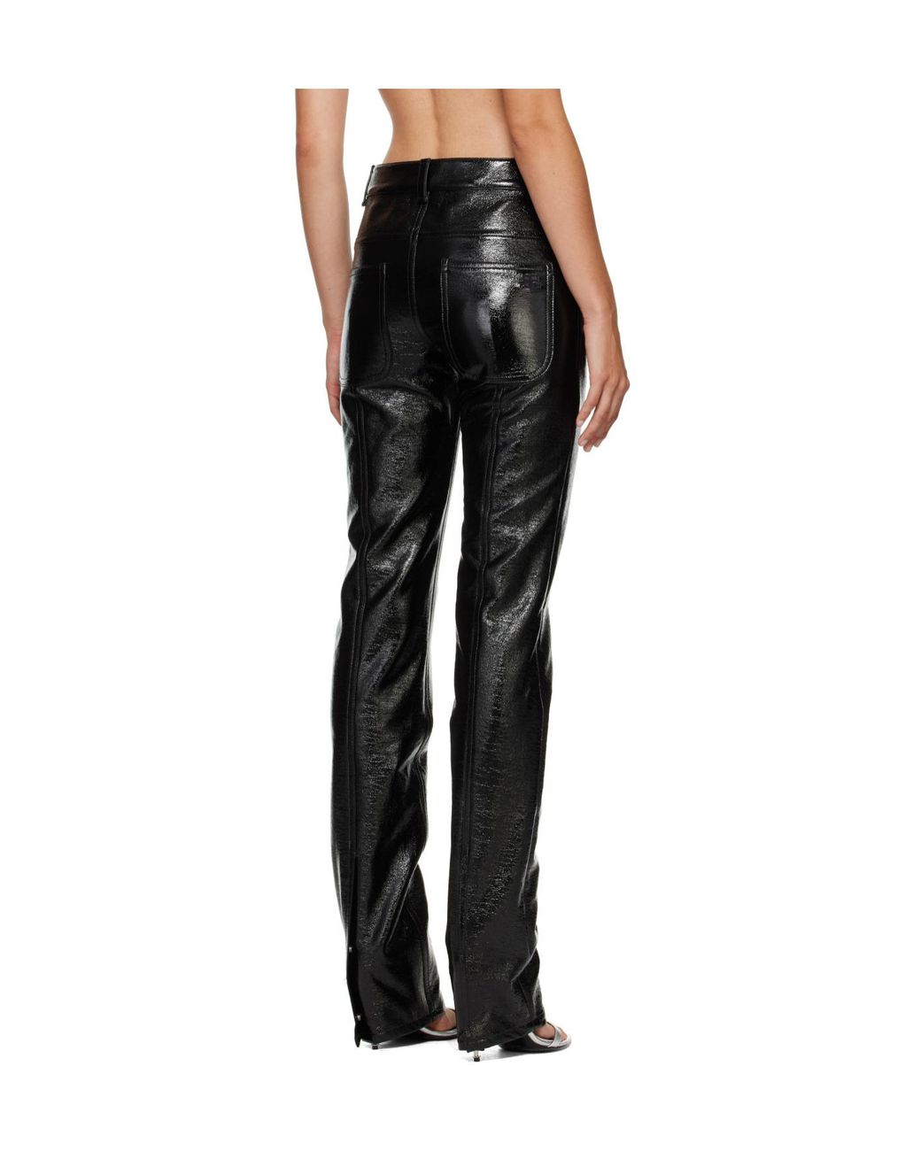 Courreges Black Courrèges Glossy Straight-Leg Pants