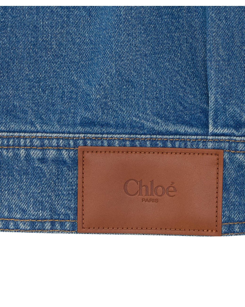 Chloé Blue Chloé Collarless Cropped Denim Jacket