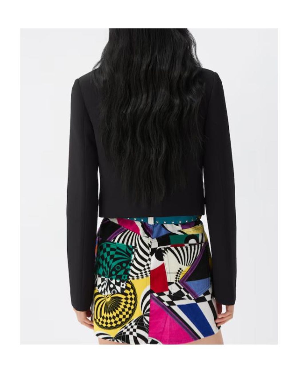 Versace Black Crewneck Buckle-Fastened Jacket