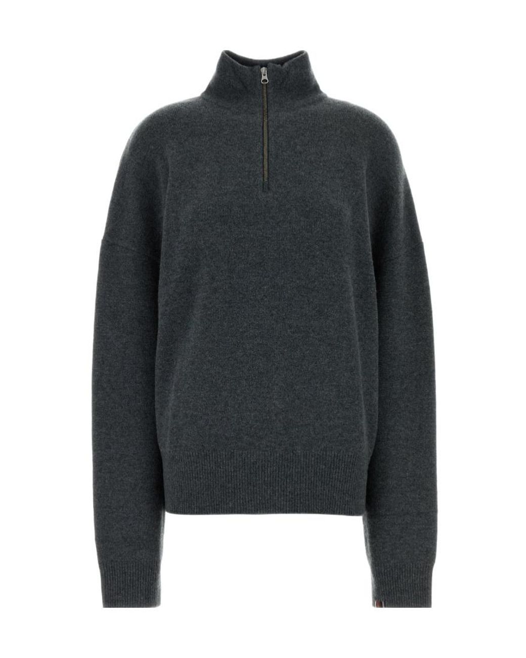 Extreme Cashmere Black 235 Hie Half-Zip Knitted Sweater