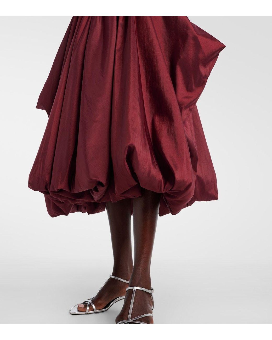 Jonathan Simkhai Red Kenlie Knitted Taffetta Midi Dress