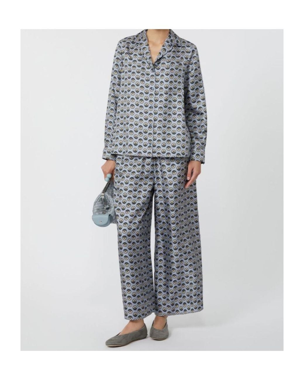 Weekend by Maxmara Gray Wide-Fit Silk Trousers