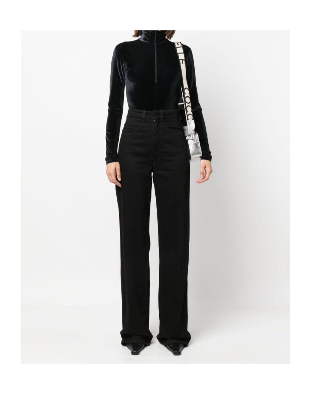 Filippa K Black Zip-Up Velvet Body