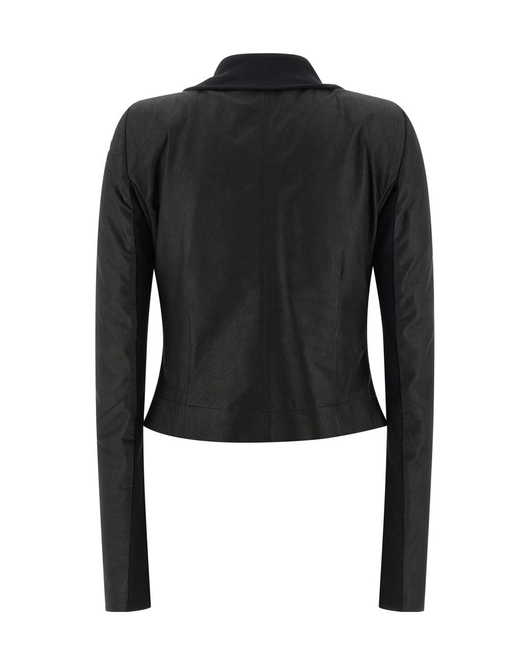 Rick Owens Black Scarf Embellished Biker Jacket