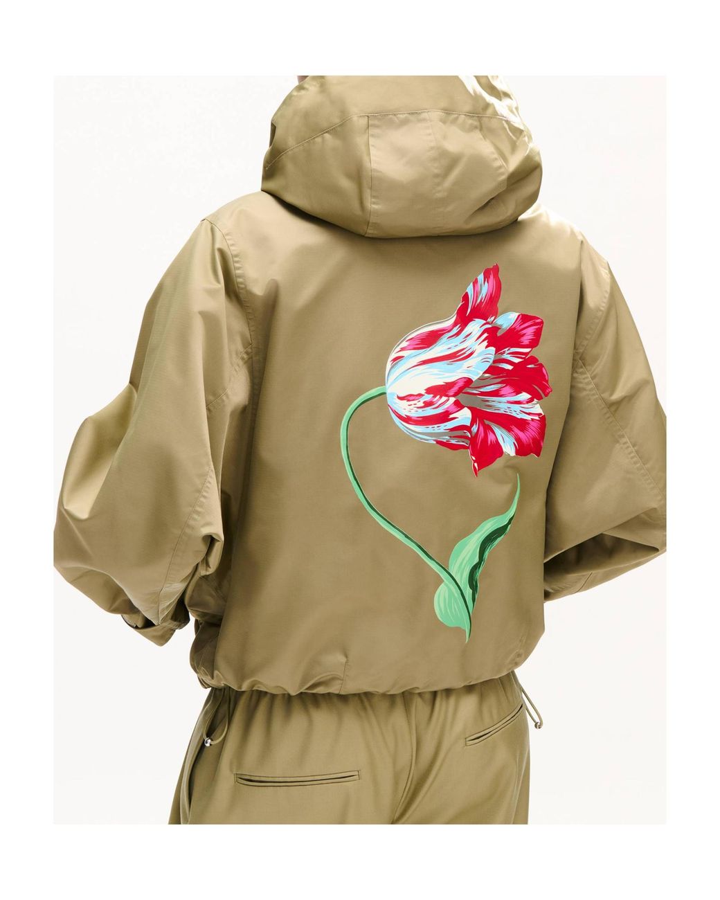 KENZO Green Floral Logo Hooded Jacket