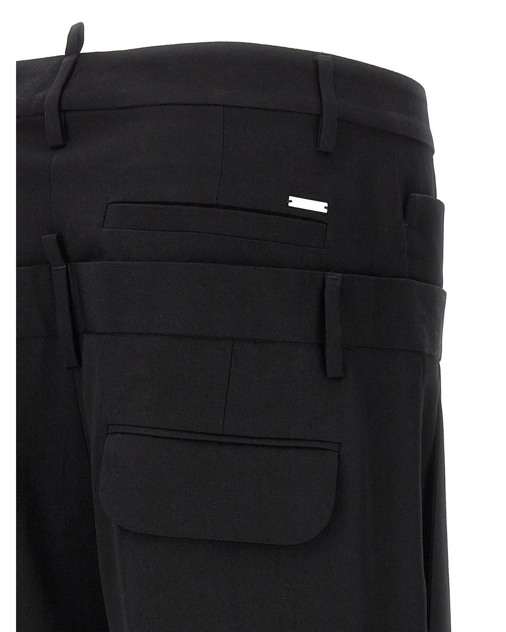 DSquared² Black Logo Detailed Wide-Leg Trousers