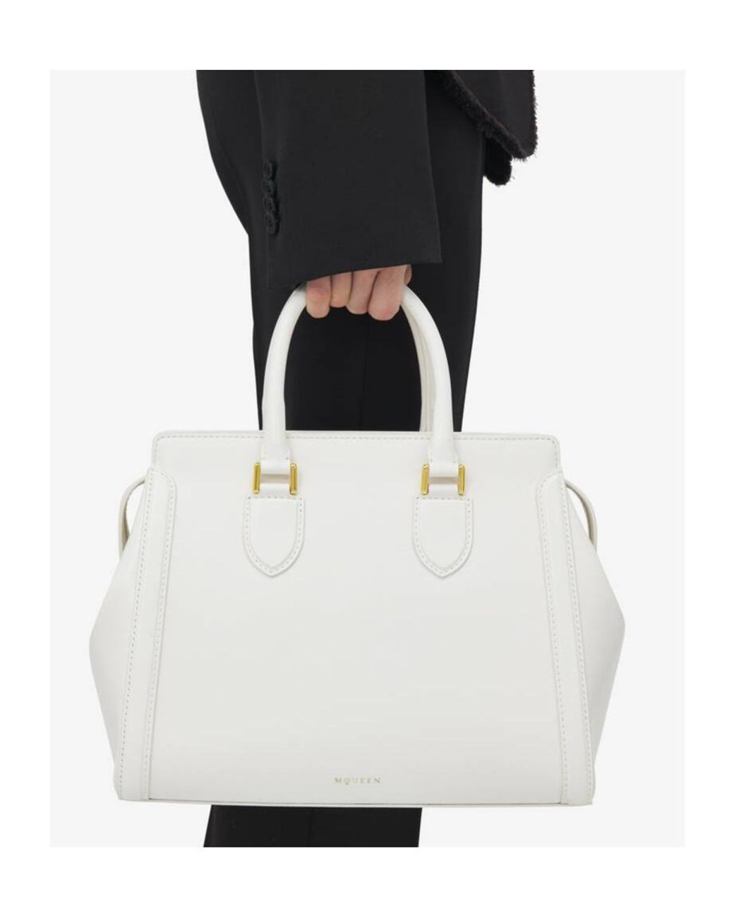 McQueen White Large Birdee Tote Bag
