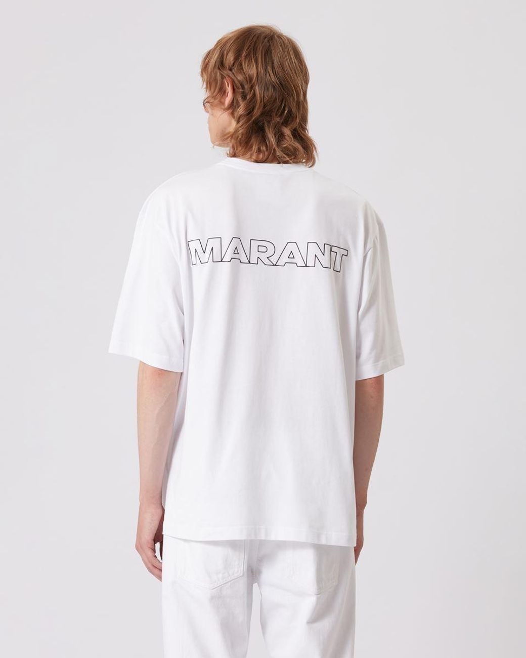 Isabel Marant White Logo-Printed Crewneck T-Shirt for men