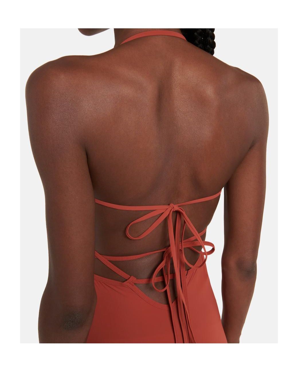 Christopher Esber Red Hollow-Out Halter Neck Dress