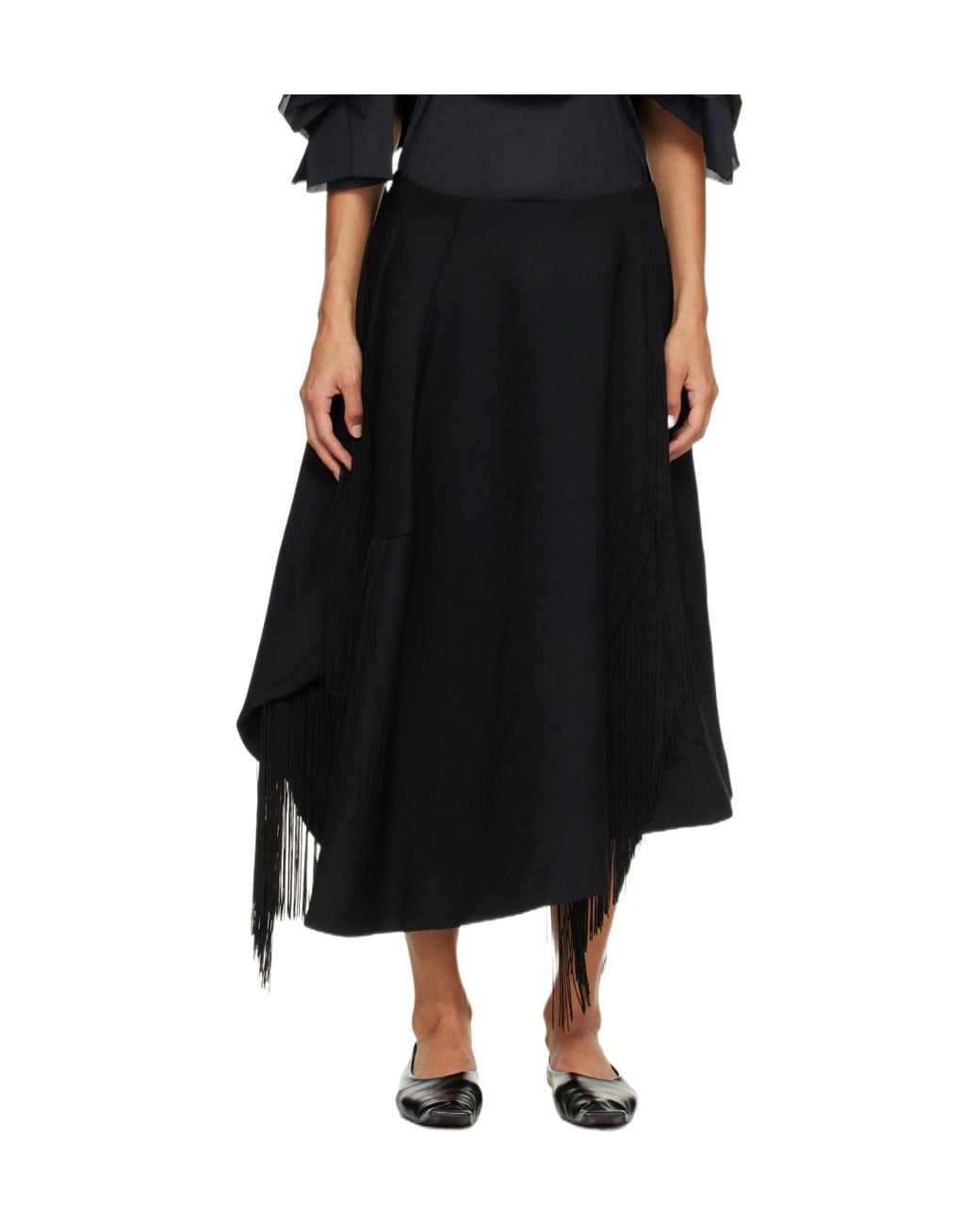 Comme des Garçons Black Fringed Skirt