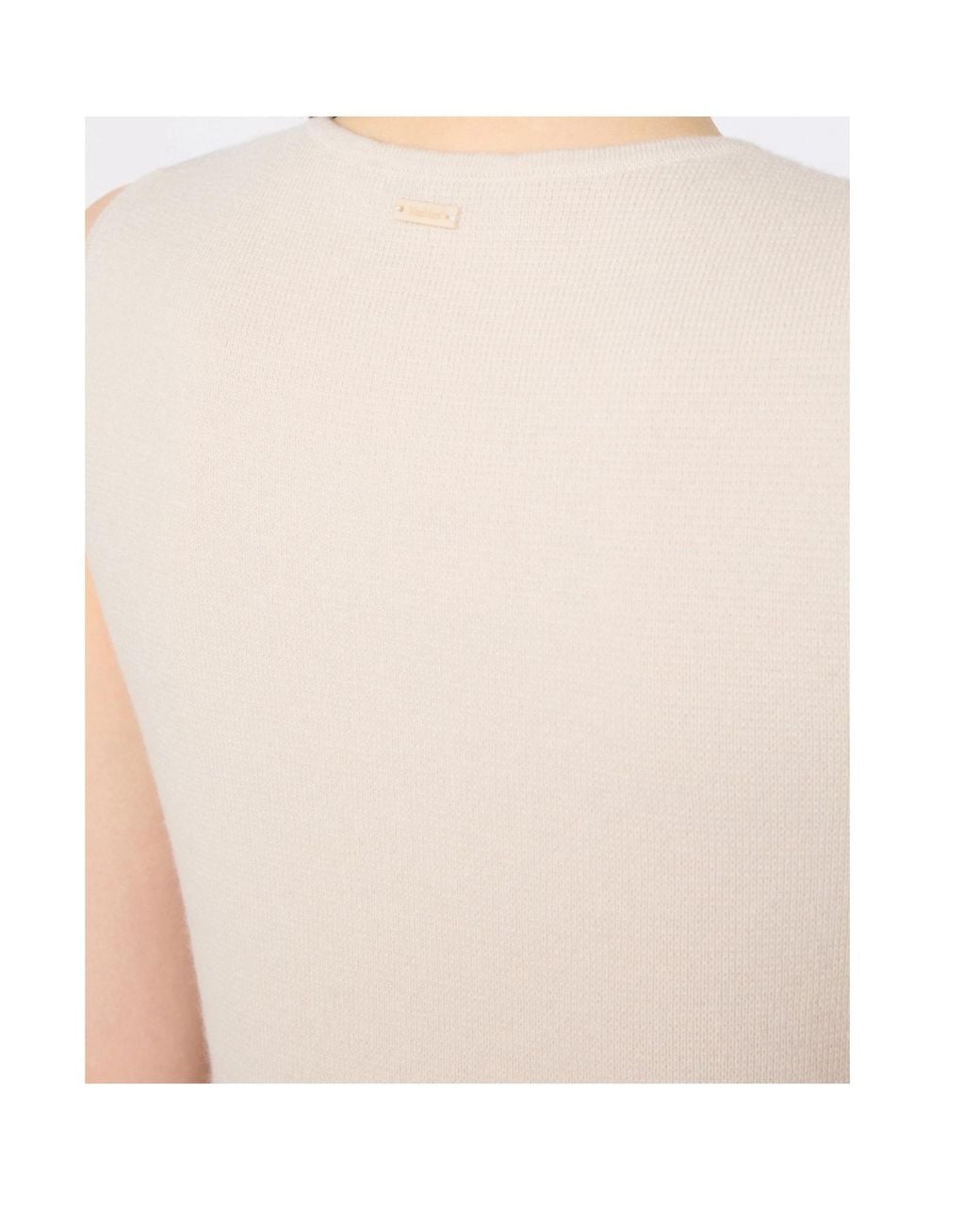 Max Mara White Sleeveless Wool And Cashmere Sweater
