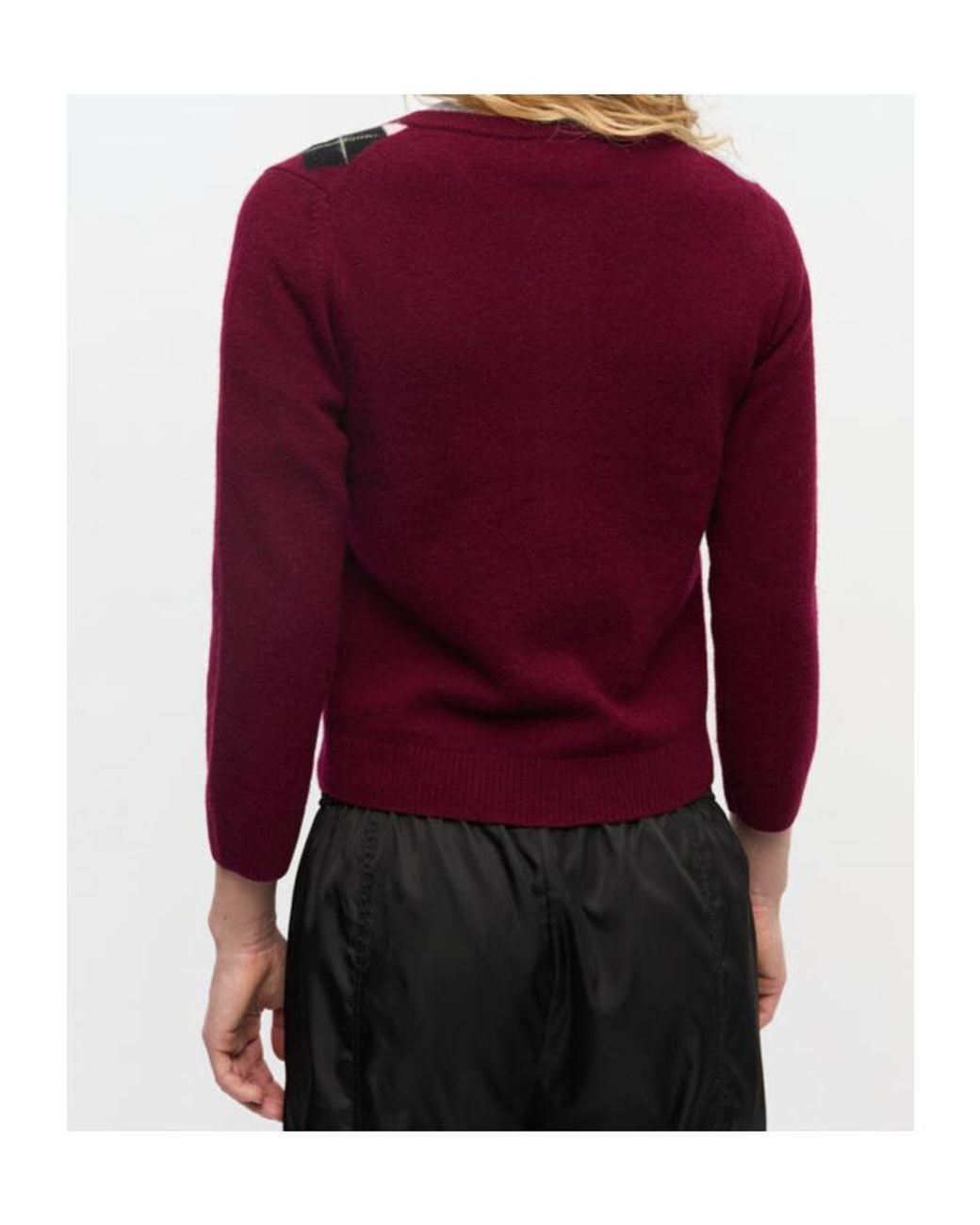 Ganni Red Check Cardigan