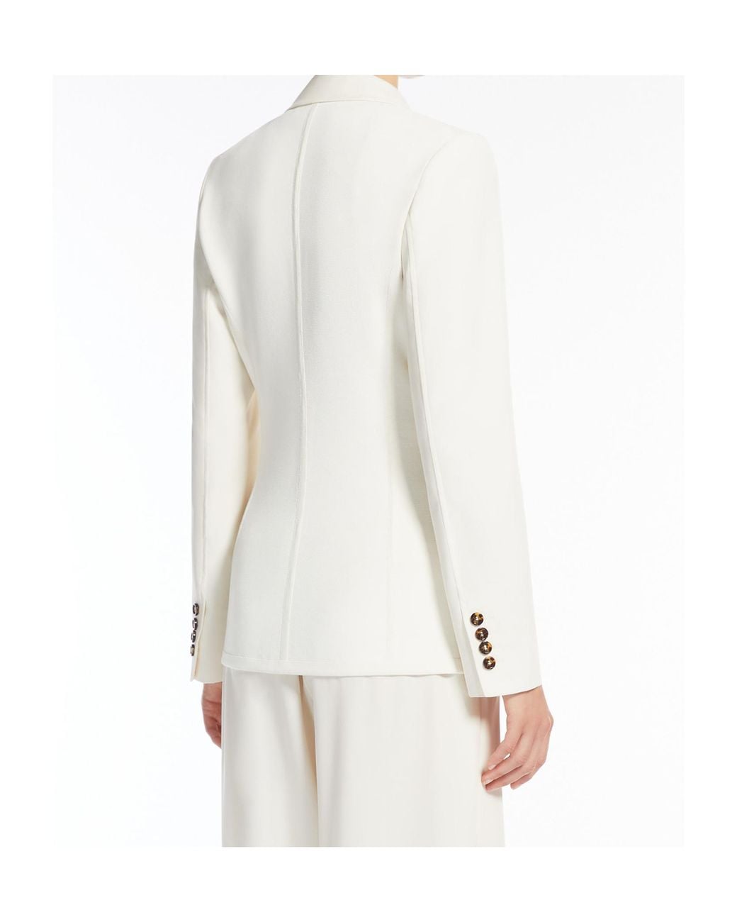 Max Mara White Fitted Cotton Blazer