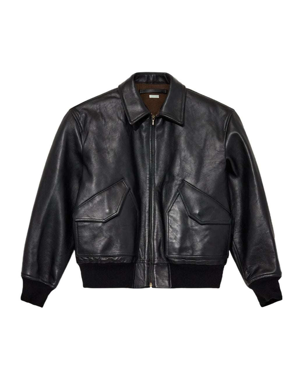 A.PRESSE Black Cwu-45 Flight Leather Jacket for men