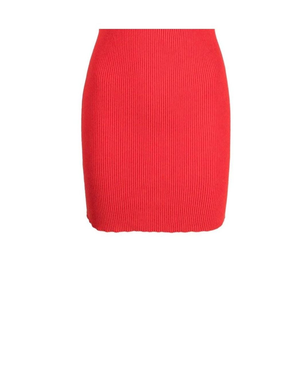 Stella McCartney Red Rib-Knit Tunic Dress