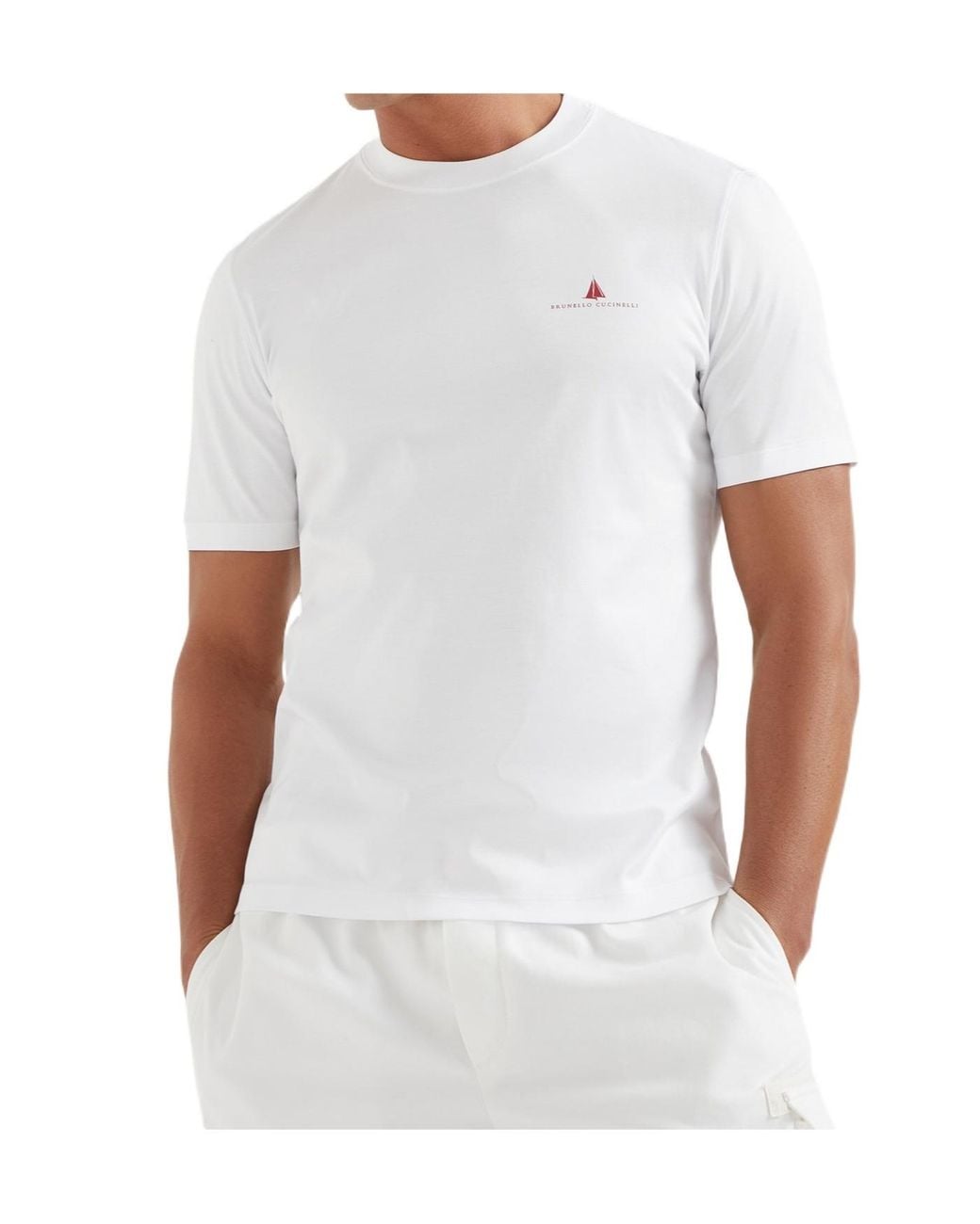 Brunello Cucinelli White Cotton T-Shirt for men