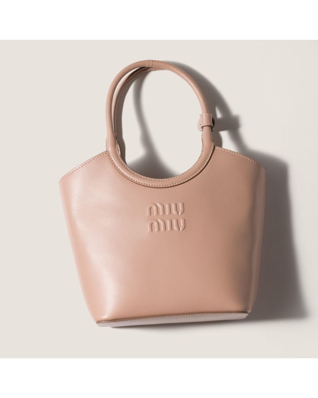 Miu Miu Natural Ivy Logo Tote Bag