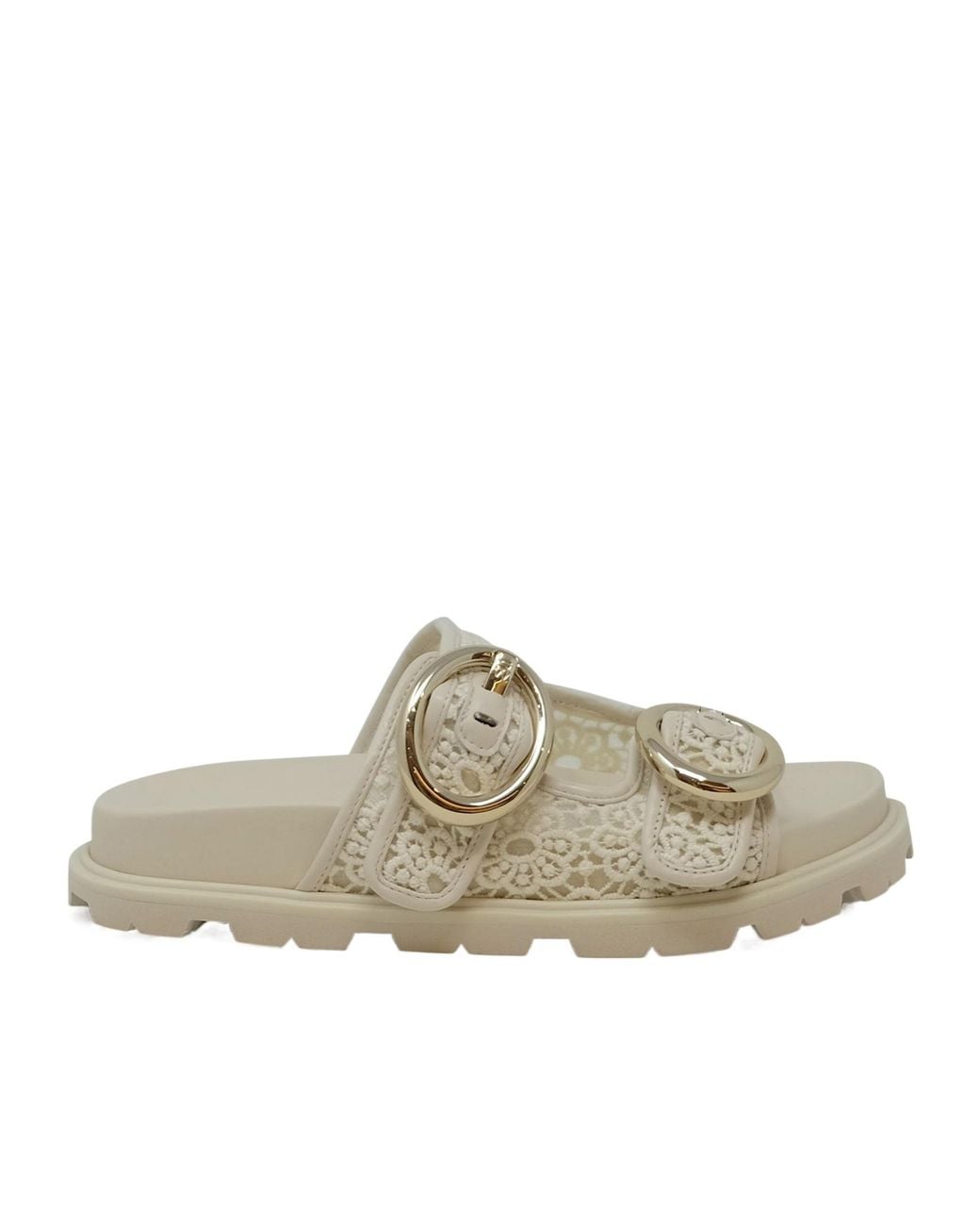 Stuart Weitzman White Flat Slippers