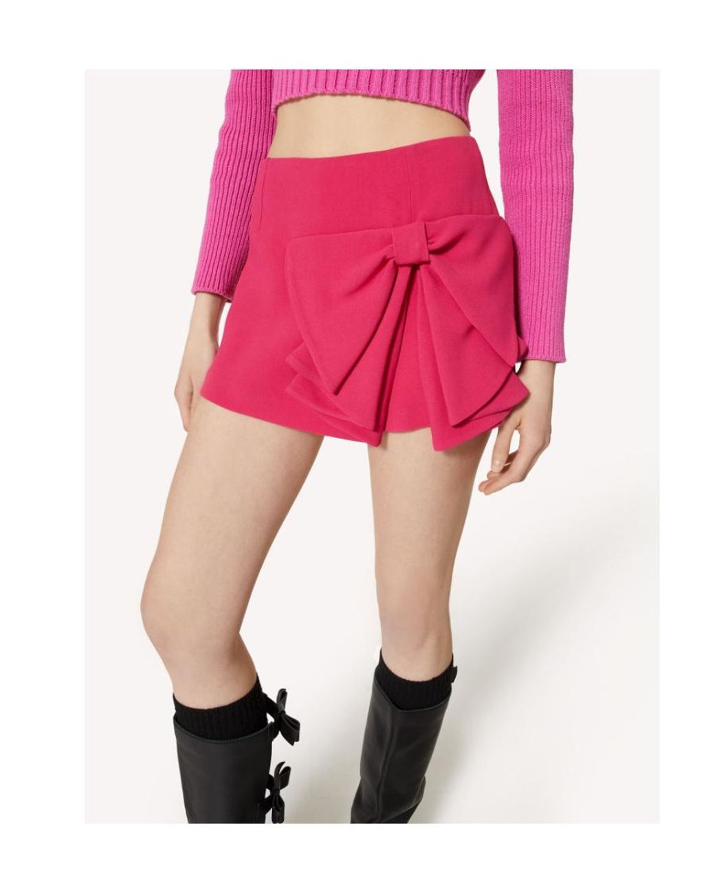 RED Valentino Red Bow Detailed Mid-Rise Skorts