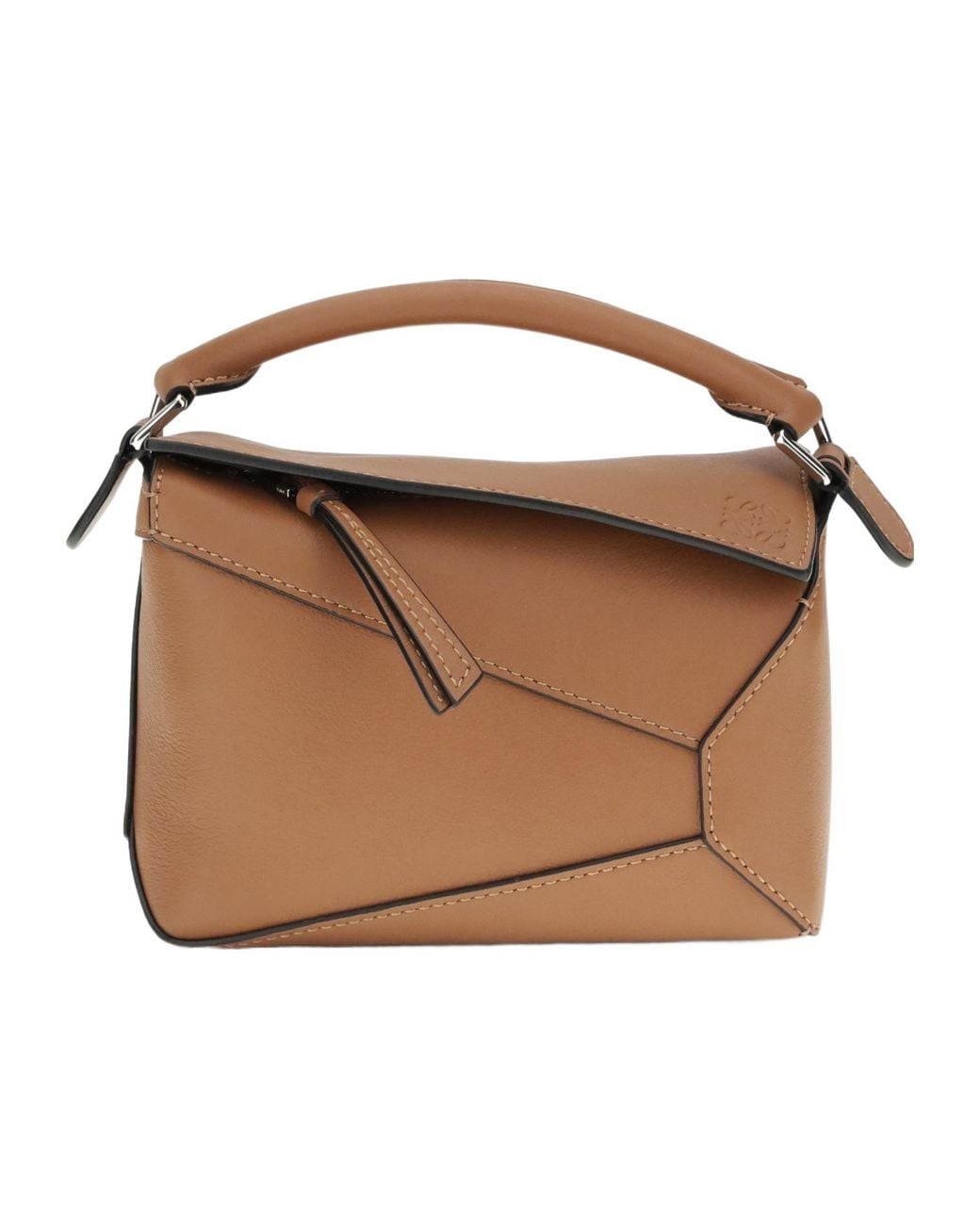 Loewe Brown Mini Puzzle Edge Top Handle Bag