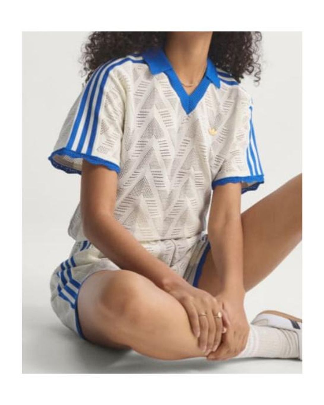 Adidas Originals Blue Short-Sleeve Polo T-Shirt