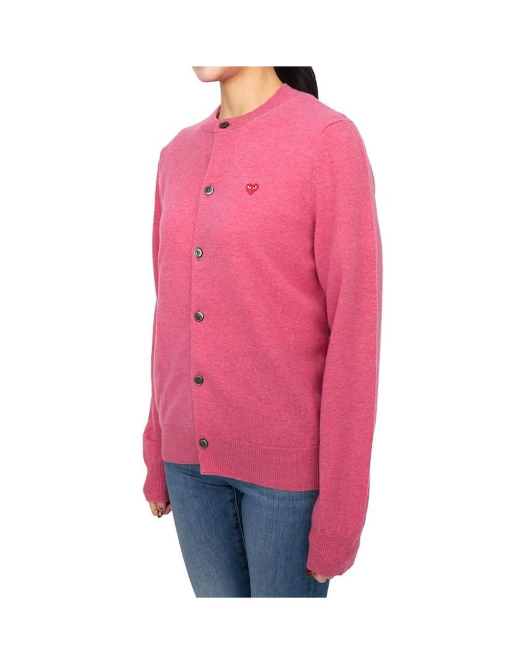 COMME DES GARÇONS PLAY Pink Wool Cardigan