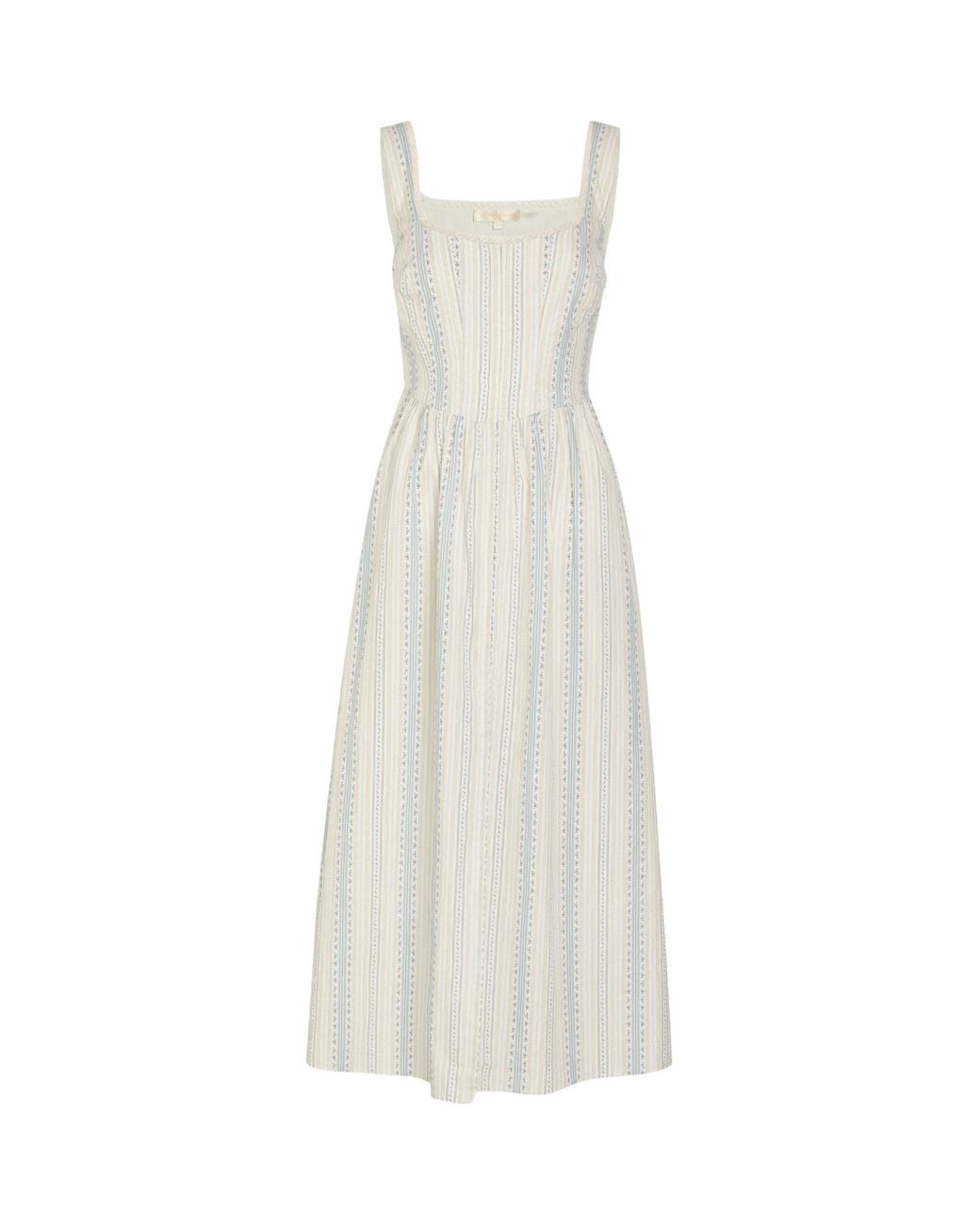 LoveShackFancy White Striped Dress