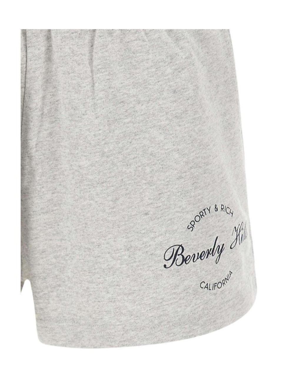 Sporty & Rich White Elastic Waist Shorts