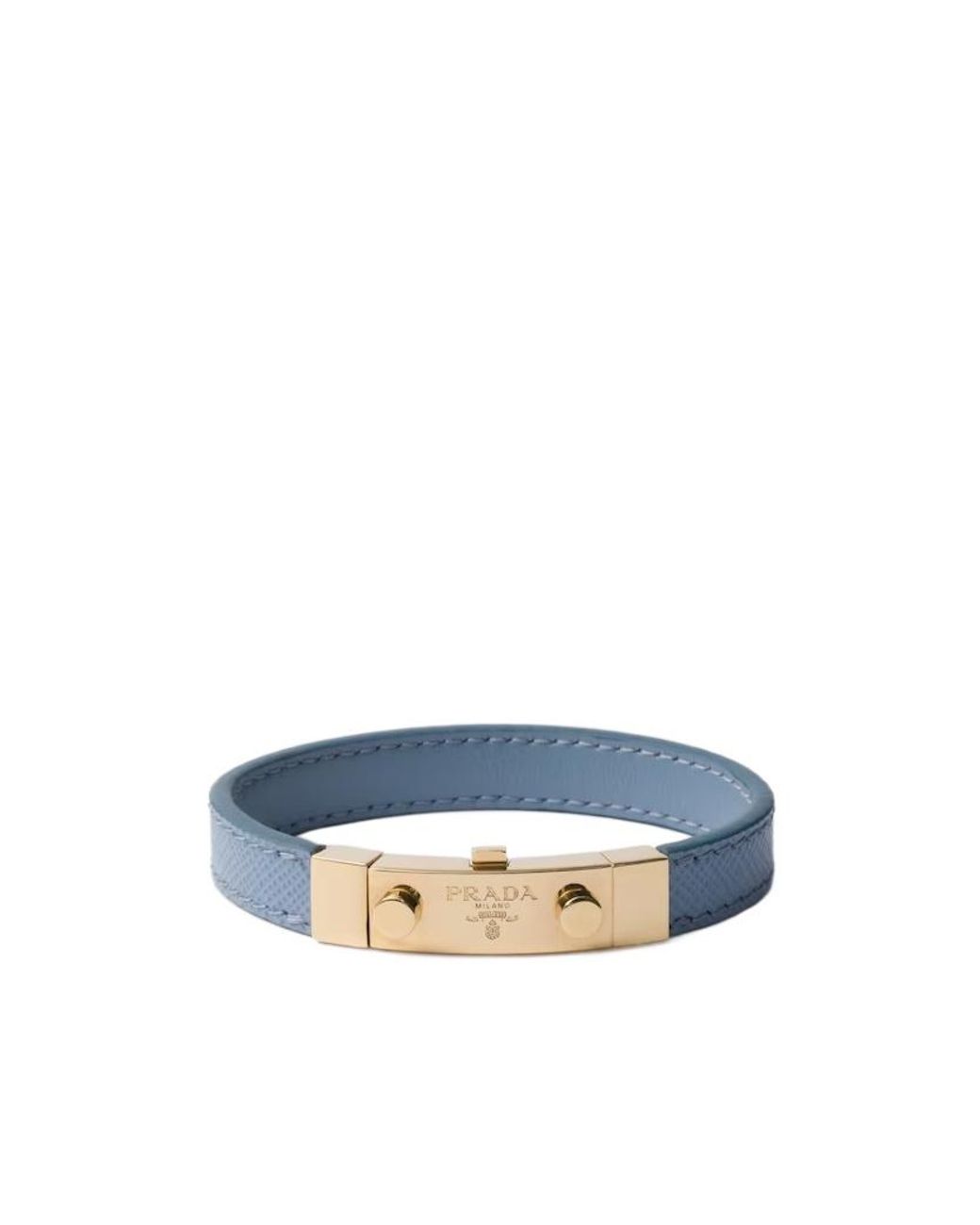 Prada Blue Saffiano Leather Bracelet