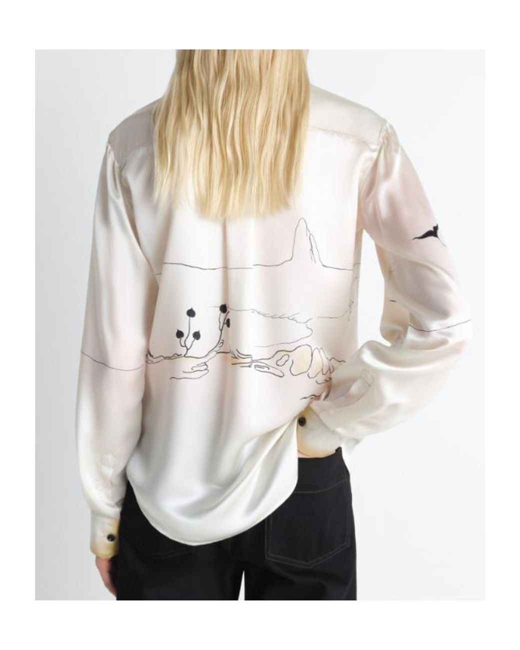 Lemaire White Printed Panel Shirt