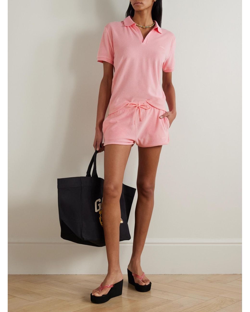 Hunza G Pink Lightweight Cotton Polo Shirt