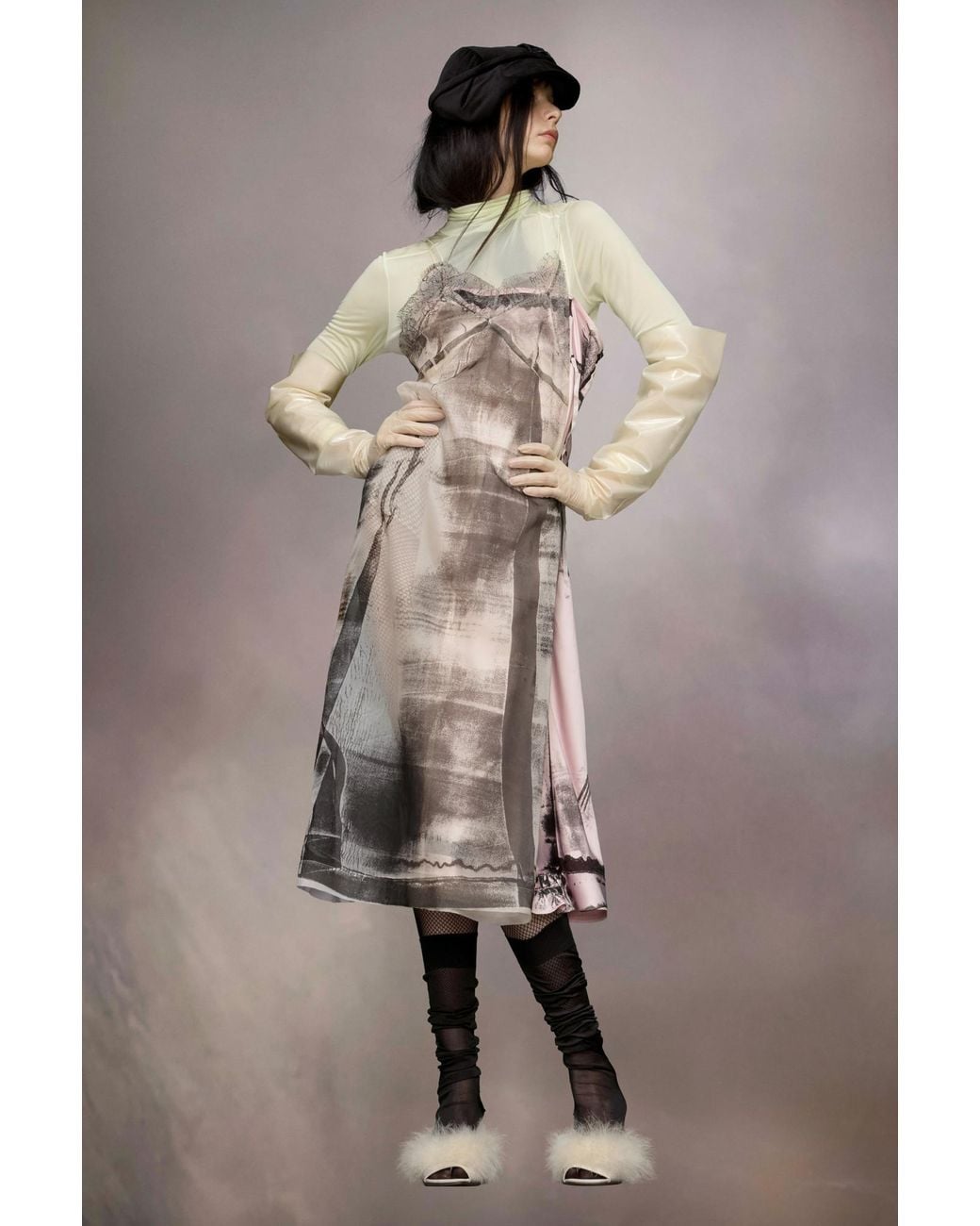 Maison Margiela Natural Freeze-Frame Midi Dress