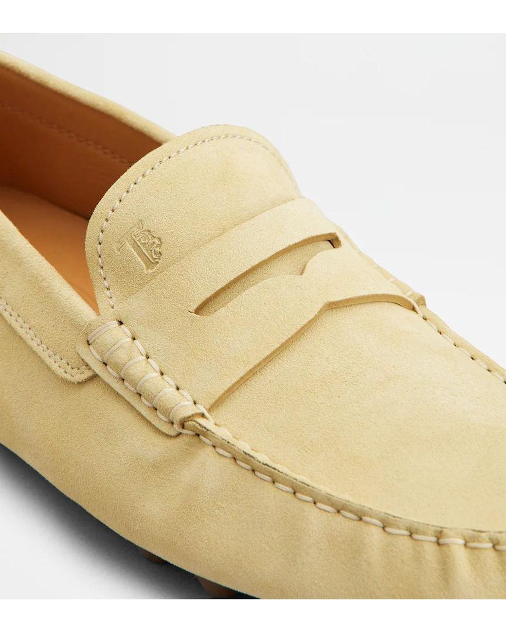 Tod's Natural Gommino Bubble Leather Loafers for men