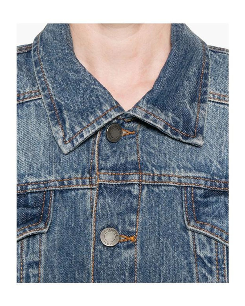 Haikure Blue Button-Fastening Denim Jacket