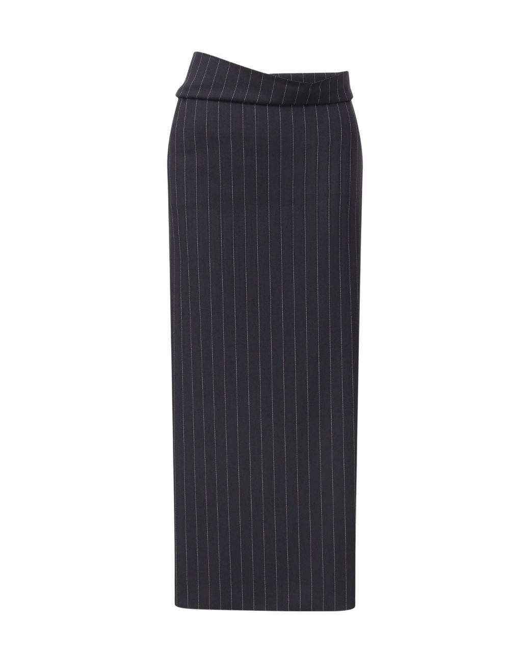 Mugler Black Pinstriped Split Skirt