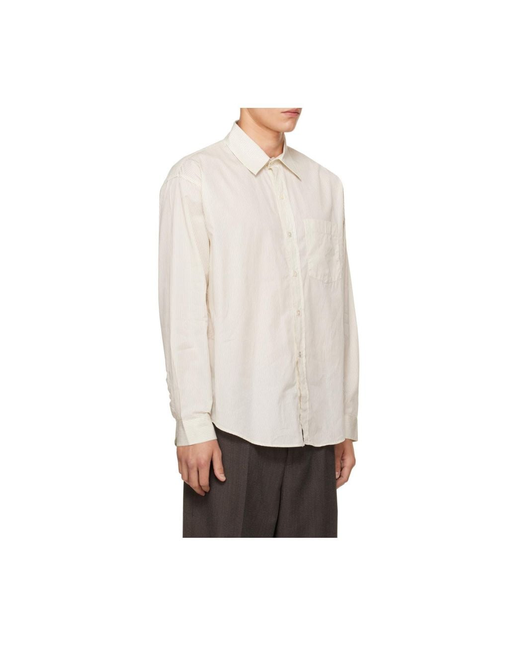 mfpen White Executive Striped Shirt for men