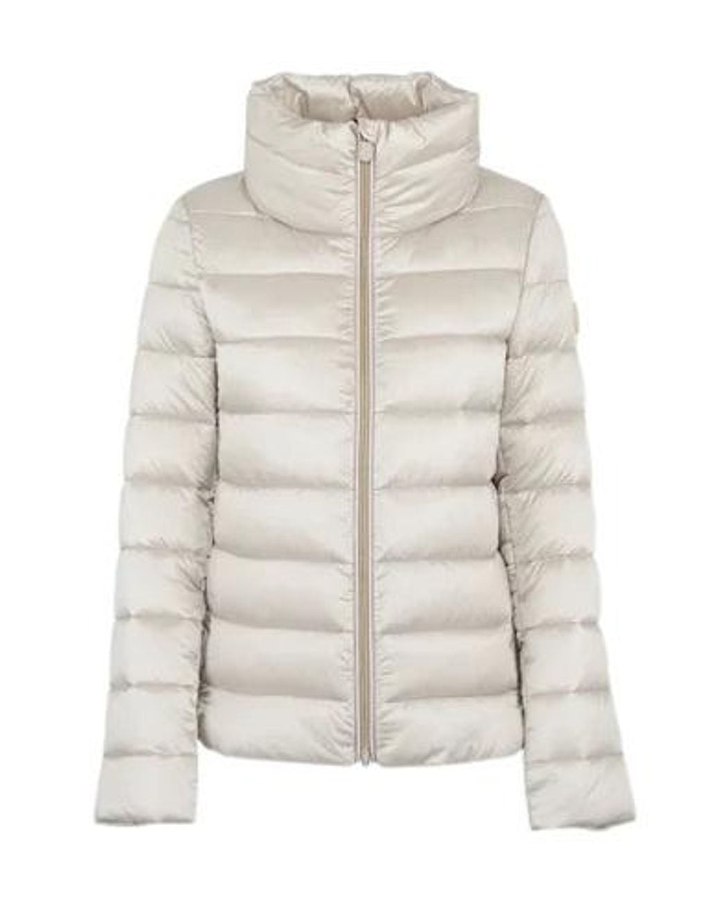 Save The Duck White Zip-Up Puffer Jacket