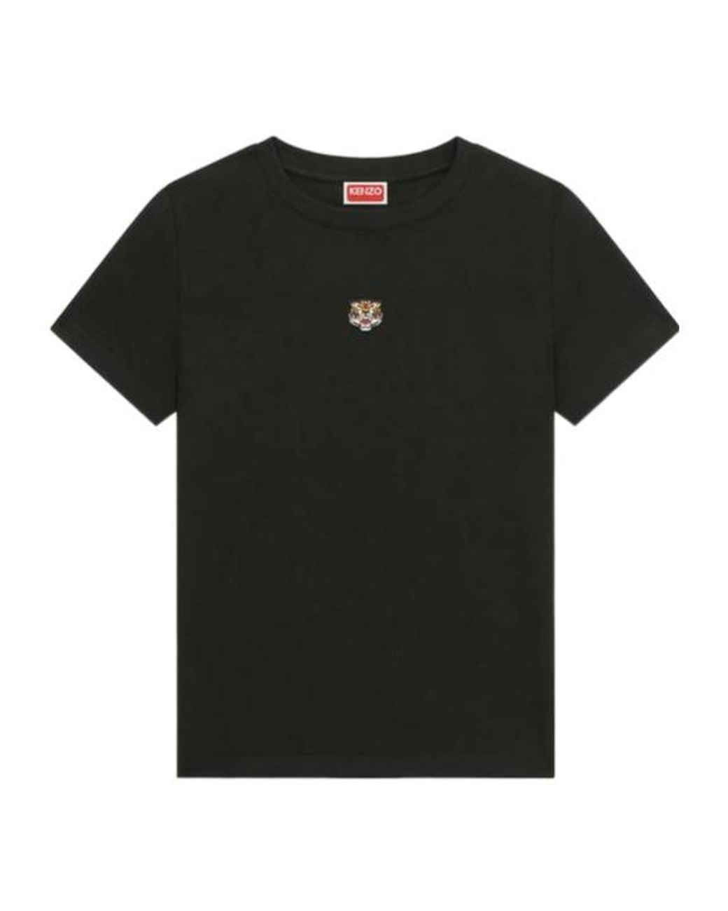 KENZO Black Tiger Patch Crewneck T-Shirt