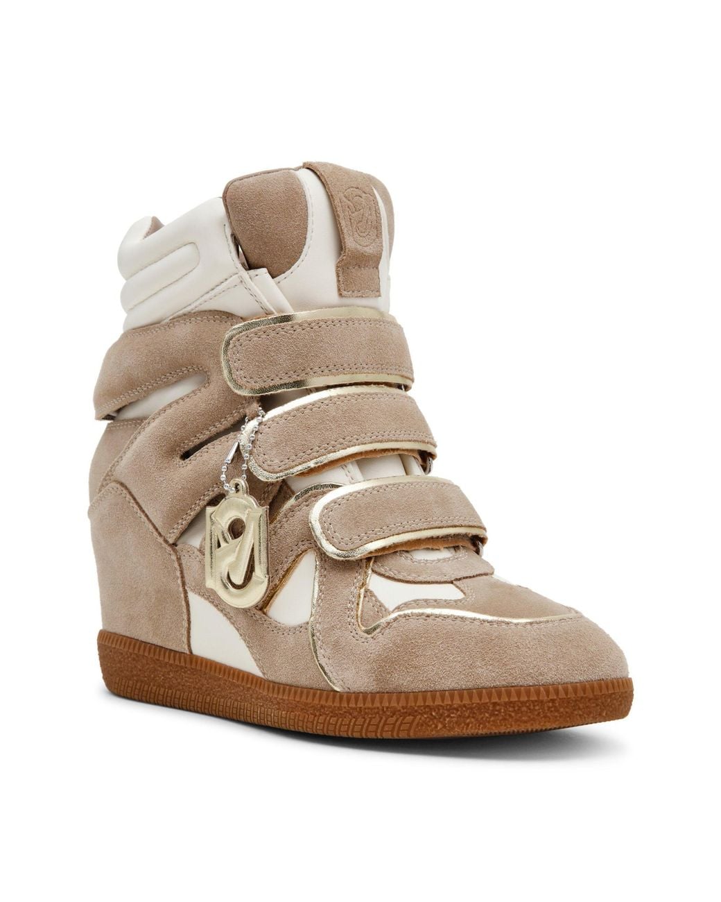 Steve Madden Brown Mavis Suede Wedge Trainers