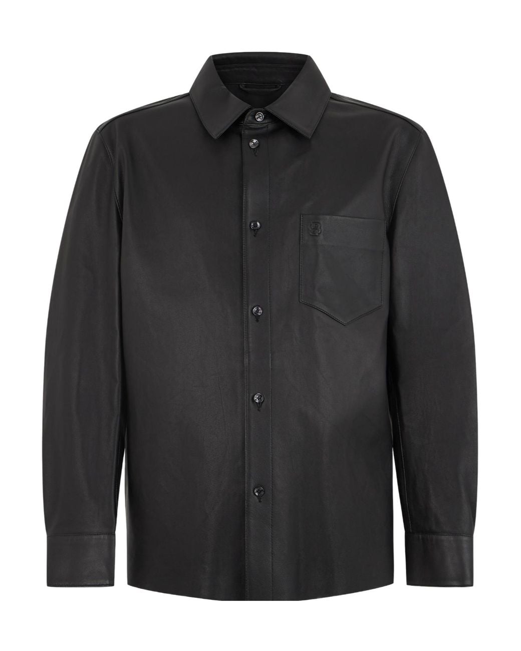 Boss Black Boss Button-Up Leather Jacket for men