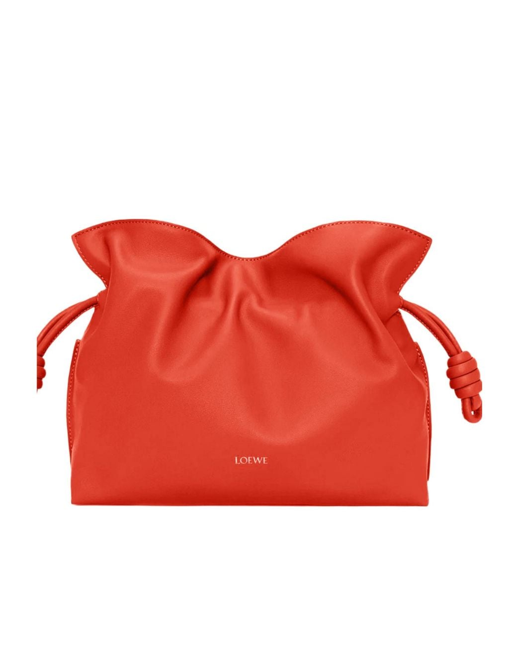 Loewe Red Smooth Leather Bucket Clutch