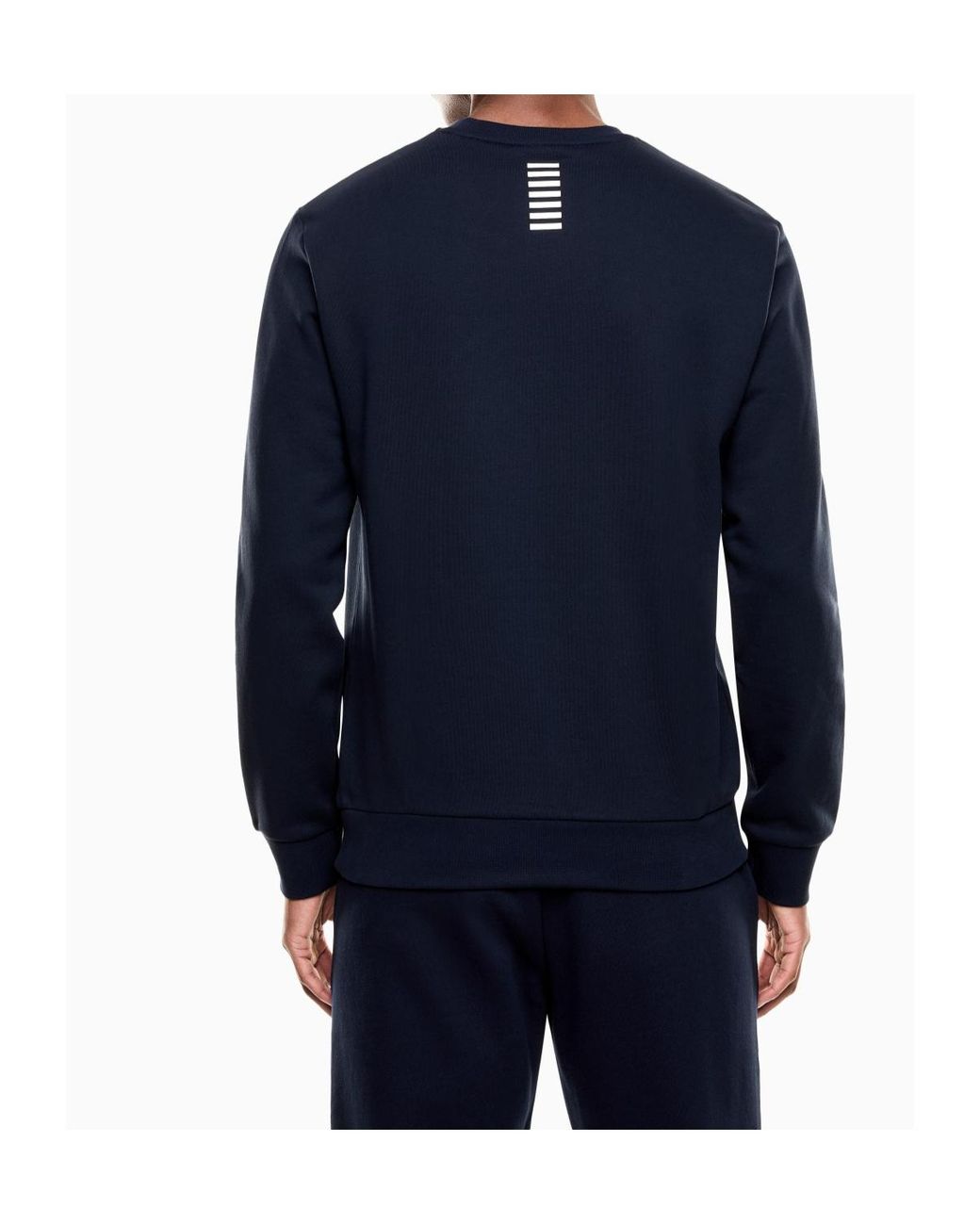 EA7 Blue Logo Crew-Neck Sweatshirt for men