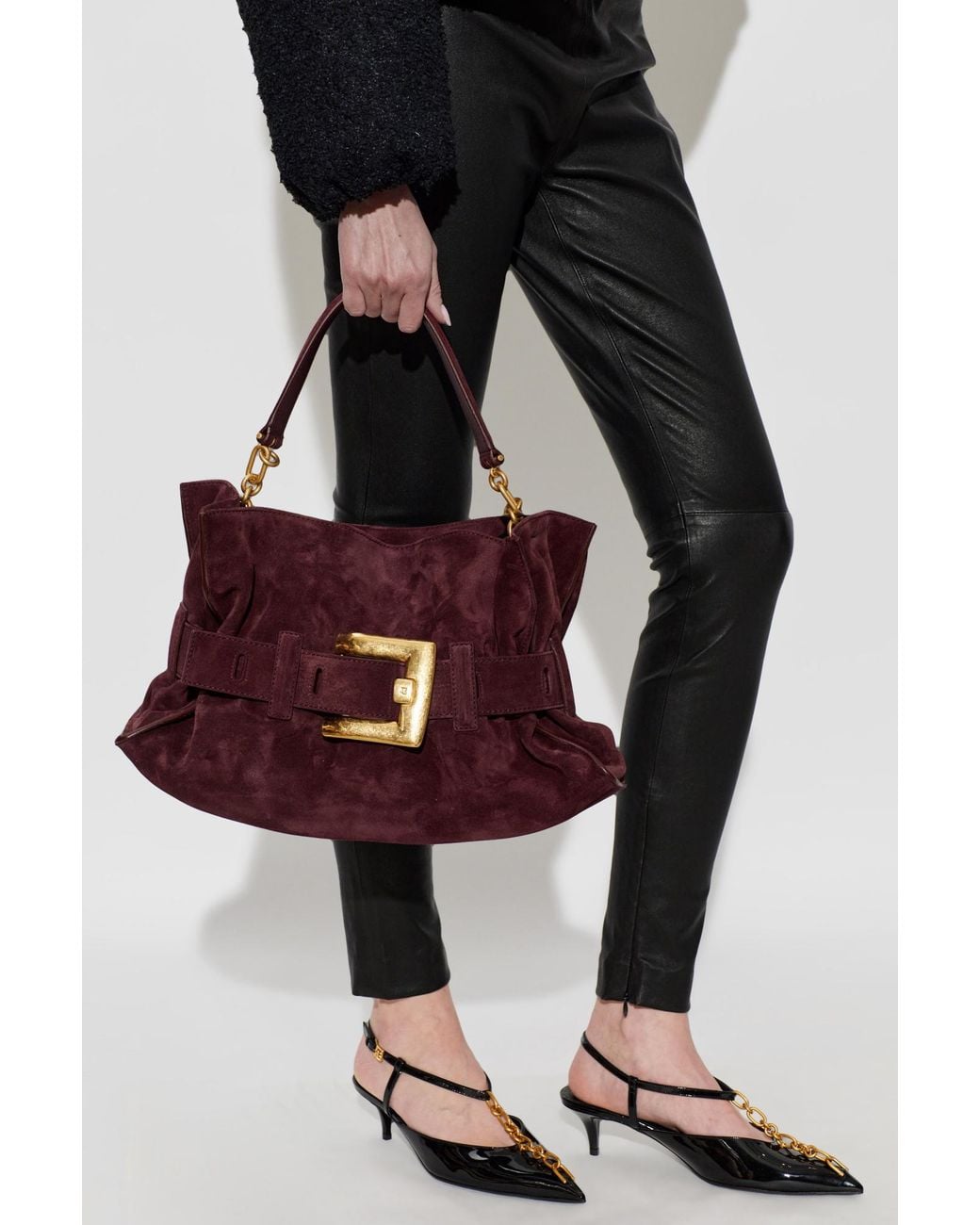 Balmain Purple バルマン アンセム ミディアムバッグ