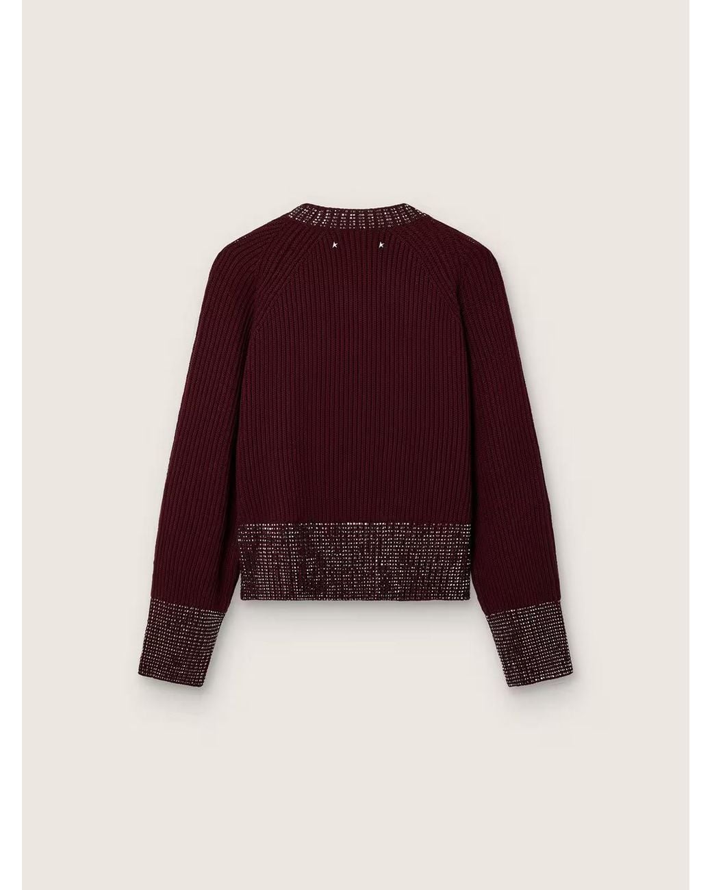 Golden Goose Deluxe Brand Purple Embellished-Neck Jumper