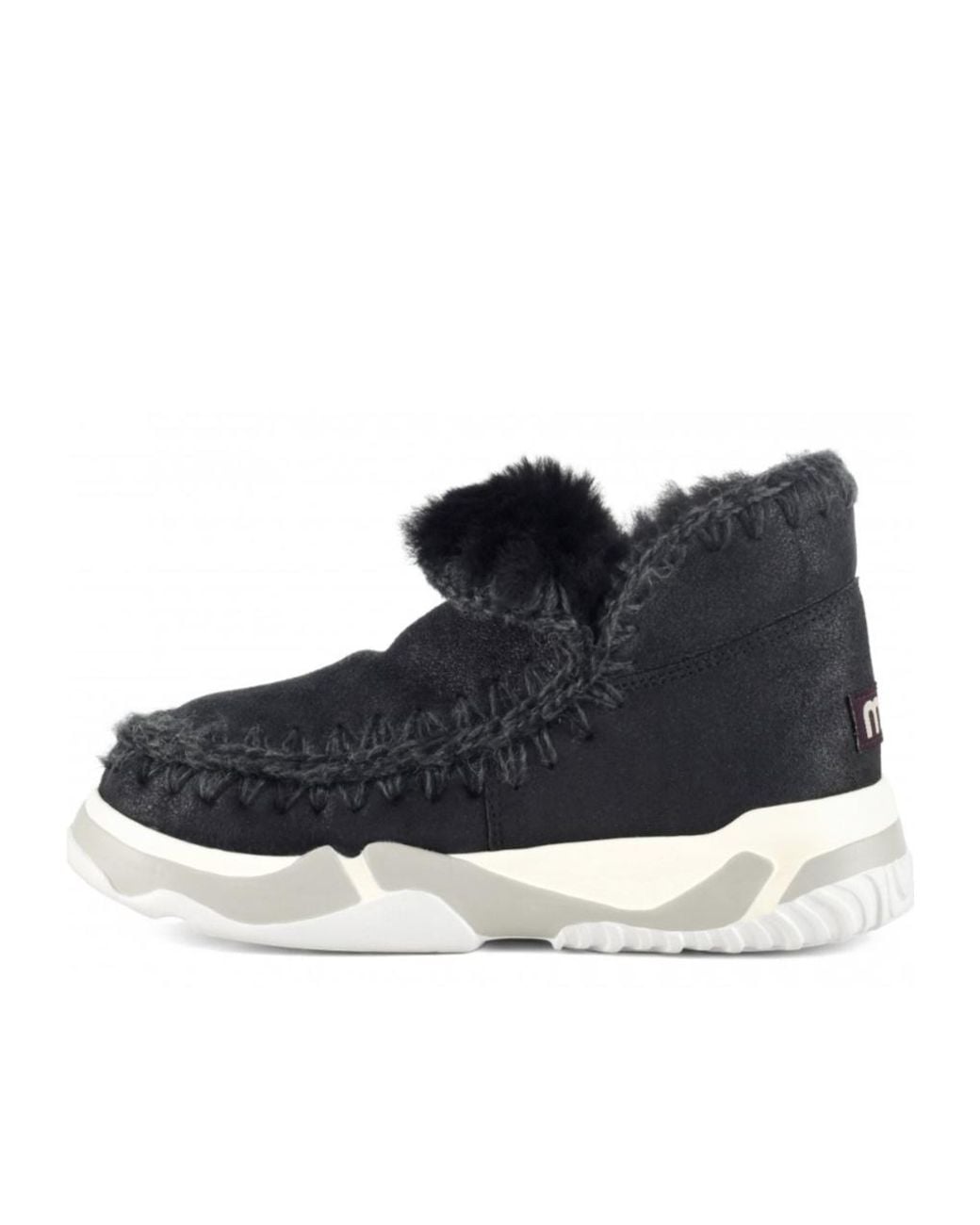 Mou Blue Eskimo Hand-Crochet Stitch Trainers