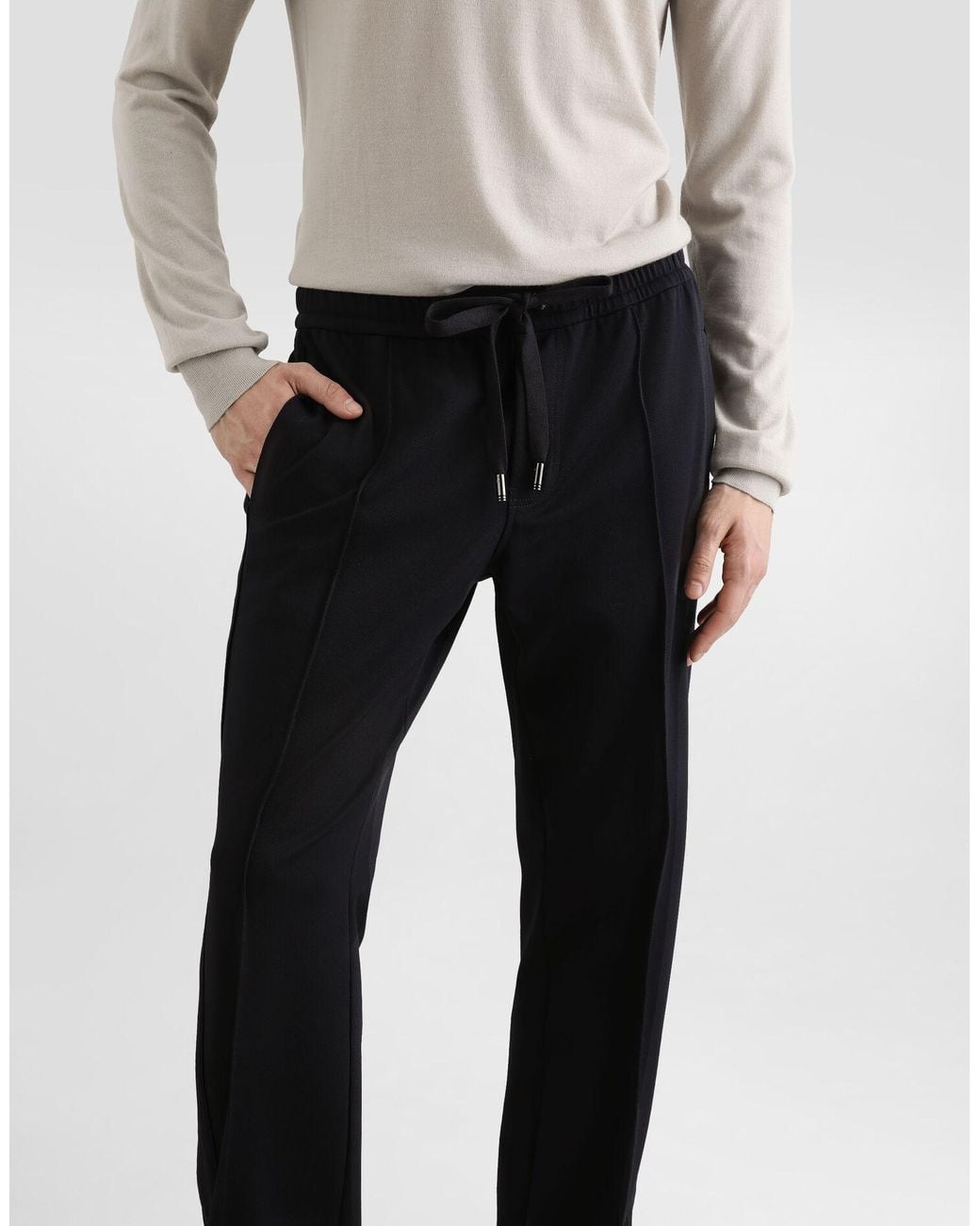 Dolce & Gabbana Black Drawstring Jersey Joggers for men