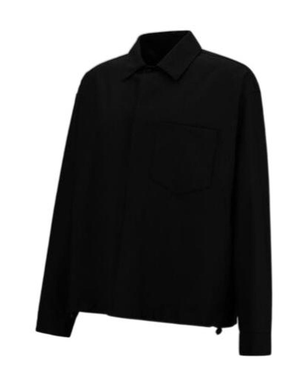 Herno Black Laminar Long-Sleeved Shirt Jacket for men