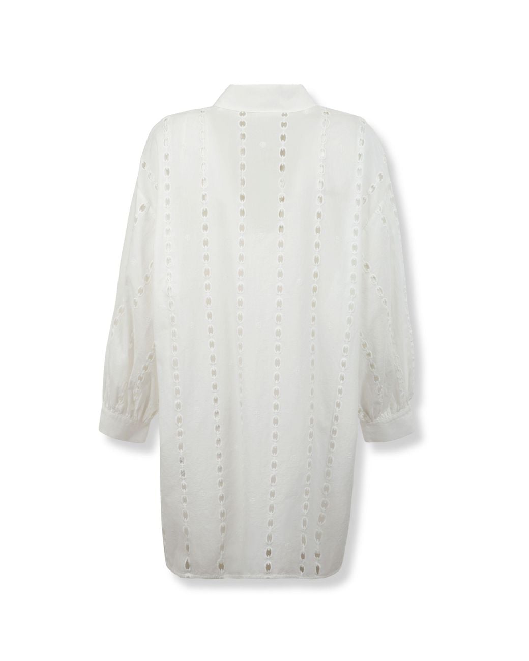 Anine Bing White Mariane Puff-Sleeved Shirt Dress
