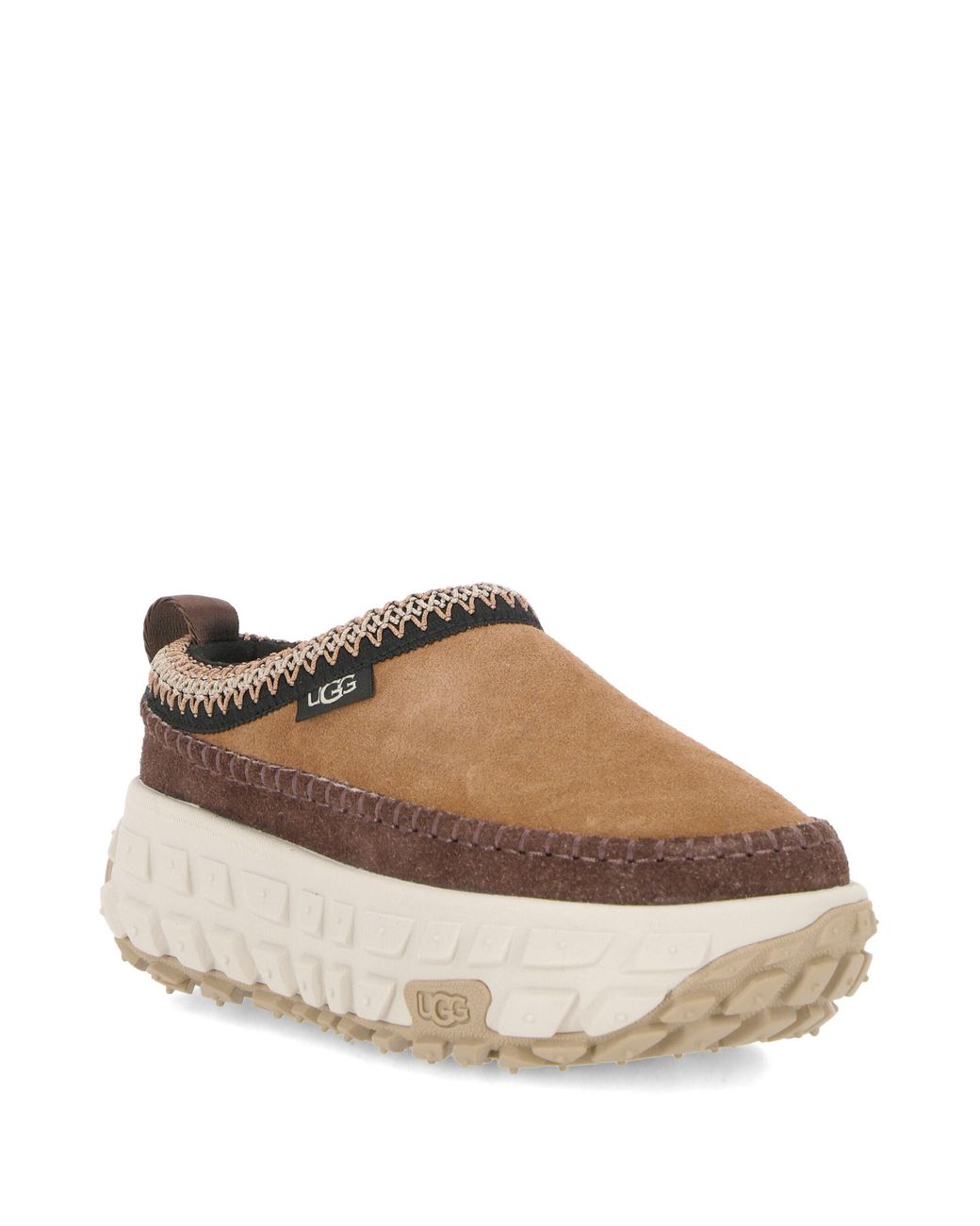 Ugg Brown Venture Daze Platform Contrast Stitched Slippers